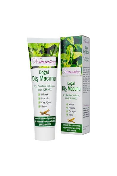 naturalive beauty %100 Doğal Diş Macunu | Yerli Üretim | Helal Belgeli | 100 ml ürün görseli 1