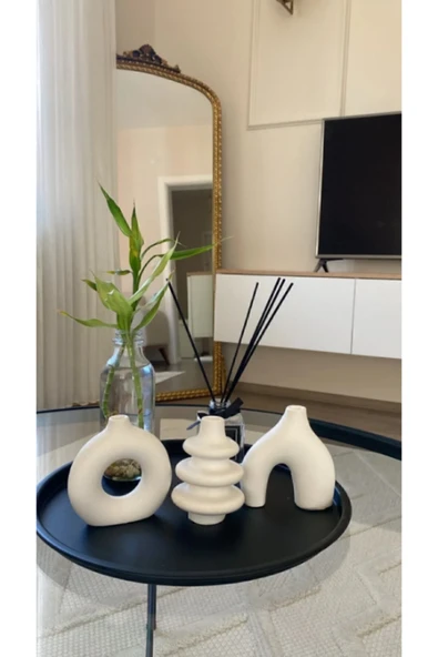 ogish 10 Cm Minimal Vazo Set 3'lü Bohem Biblo Minyatür Dekoratif Vazo ürün görseli 1