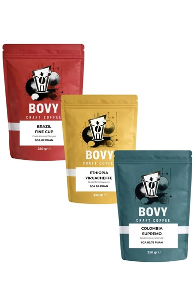 3'lü Nitelikli Espresso Tadım Seti 3x250gr (750gr) - 82-84 SCA Puan ürün görseli 1