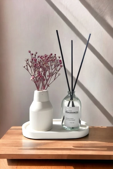 ALLEZA HOME Dekoratif Iskandinav Tarz Kuru Çiçek Pampas Vazosu Fresh Soft Oda Kokusu Standlı Set ürün görseli 1