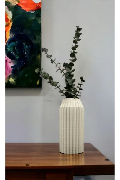 aymumi home İskandinav Tarzı Uzun Çizgili Vazo Bohem Vazo Geometrik Şekilli Soyut Vazo Kuru Çiçeklik ürün görseli 1