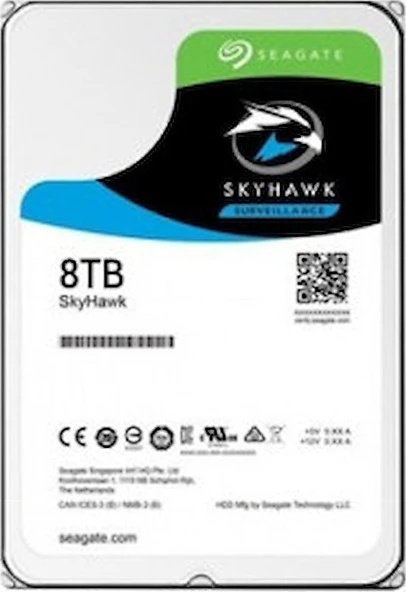 Seagate SkyHawk ST8000VX010 SATA 3.0 5400 RPM 3.5" 8 TB Harddisk ürün görseli 1