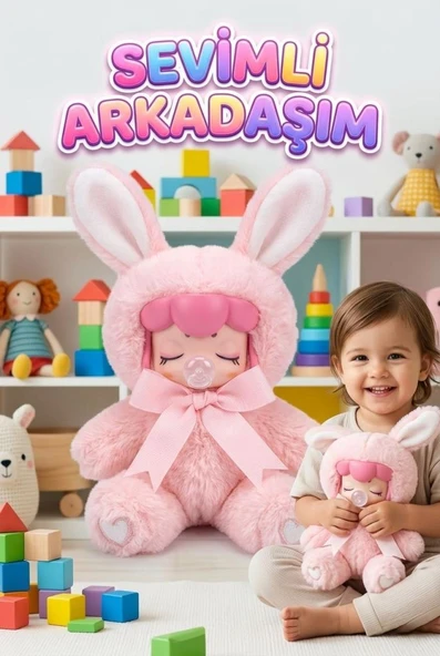 Nansi Peluş Figür Bebek - Çocuklar İçin Tavşan Kostümlü 17 cm Uyku Arkadaşı Oyuncak Bebek ürün görseli 1