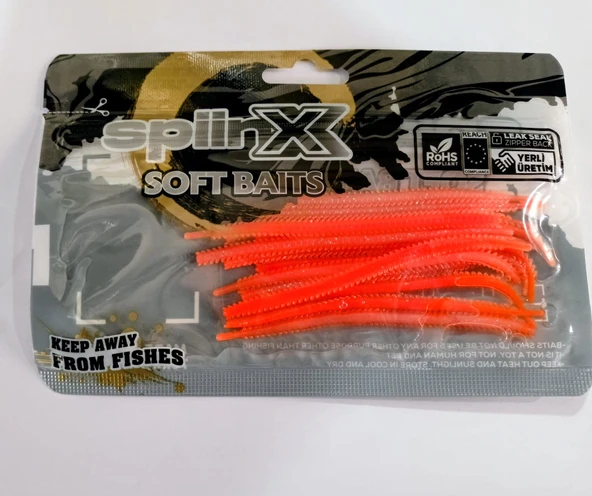SPİİNX Isome 11cm Kokulu LRF Silikon Yem Glow Orange Gum 14 Adet ürün görseli 1