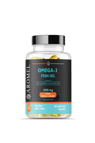 Aromel Omega 3 Balık Yağı 90 Adet Softgel 1200 Mg Yüksek Omega Kaynağı ürün görseli 1