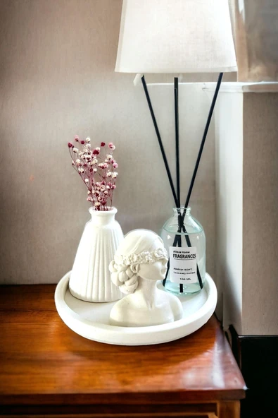 ALLEZA HOME Dekoratif Konik Vazo Fresh Soft Oda Kokusu Kadın Büst Standlı Set ürün görseli 1
