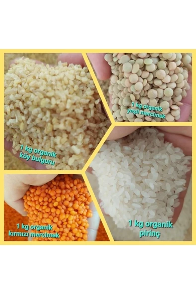 Köy Bulguru 1 Kg Pirinç 1kg Yeşil Mercimek 1 Kg Kırmızı Mercimek 1 Kg ( Köy Mahsulu ) ( Doğal) ürün görseli 1