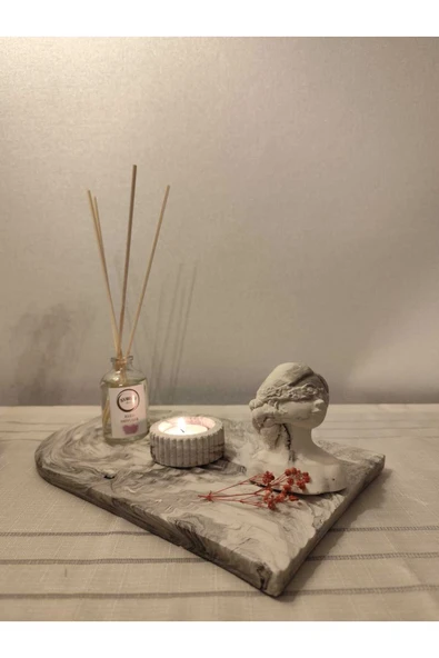 aymumi home Dekoratif Özel Tasarım Beyaz ve Siyah Set(tealight mum hariçtir) ürün görseli 1