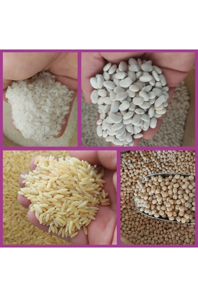 Kuru fasulye 2 kg Nohut 2 kg pirinç 2 kg şehriye 2 kg ( doğal ve katkısız) net 8 kg ürün görseli 1