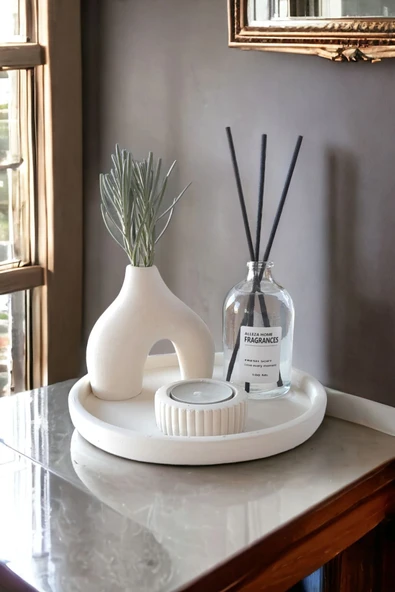 ALLEZA HOME Dekoratif Mumluklu Nordik Minyatür 100 ml Oda Kokusu  Set (Tealight Mum Dahil Değildir ) ürün görseli 1