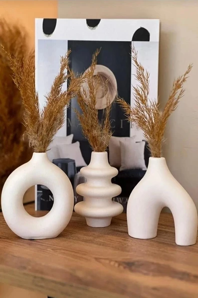 Akronistone Iskandinav Tarzı 3'lü Minimal Vazo Set ürün görseli 1
