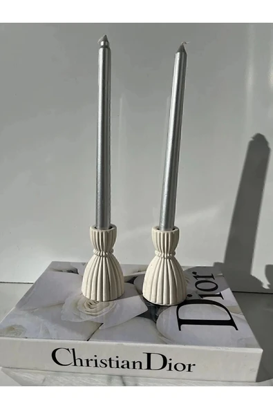 Home 2 Adet Dekoratif Şamdan Mumluk Beyaz Mumluk, Tealight Pinterest Model Aksesuar ürün görseli 1