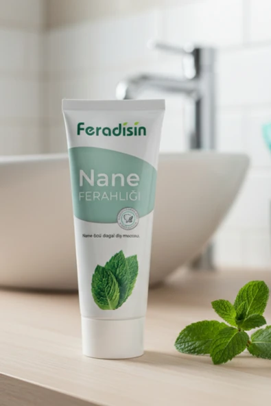 Feradisin Doğal Nane Özlü Florürsüz Beyazlatıcı Ve Koruyucu Diş Macunu 90 gr - Gimdes Helal Sertifikalı ürün görseli 1