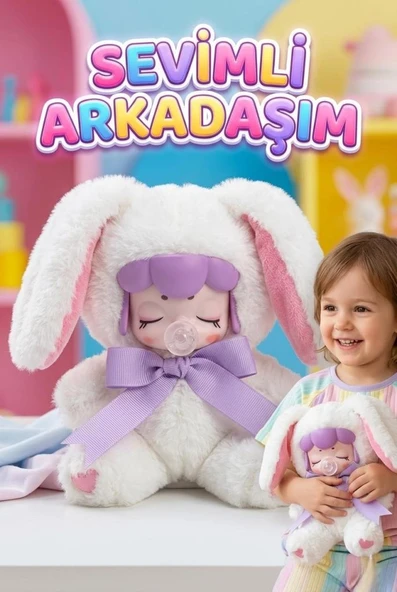 Nansi Yumuşak Peluş Figür Bebek - Tavşan Kostümlü Emzikli 17 cm Uyku Arkadaşı Oyuncak Bebek ürün görseli 1
