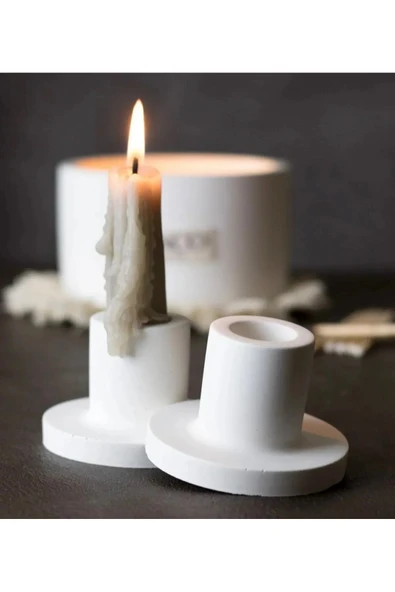 elfido Şamdan Mumluk 2li Beton ürün görseli 1