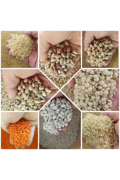 Kuru bakliyat paketi Eko paket(şehriye ,barbunya,nohut,börülce,mercimek,kuru fasulye,bulgur)net 9 kg ürün görseli 1