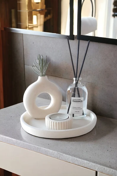 ALLEZA HOME Dekoratif Minyatür Halka Vazo 100 ML Oda Kokusu Mumluklu Set (Tealight Mum Dahil Değildir ) ürün görseli 1