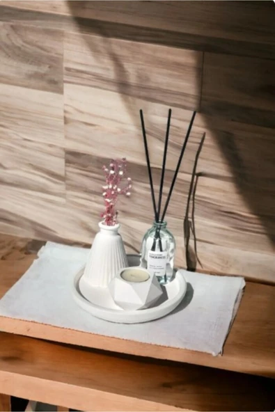 aymumi home Dekoratif Konik Vazo Geometrik Mumluk Oda Kokulu Set ürün görseli 1