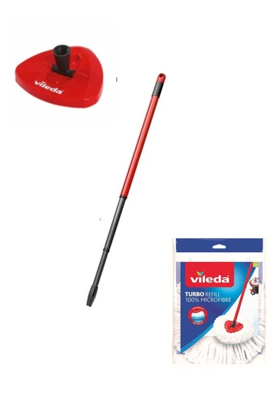Vileda Turbo Sap + Üçgen Başlık + Mikrofiber Yedek Paspas x 3 Adet ürün görseli 1