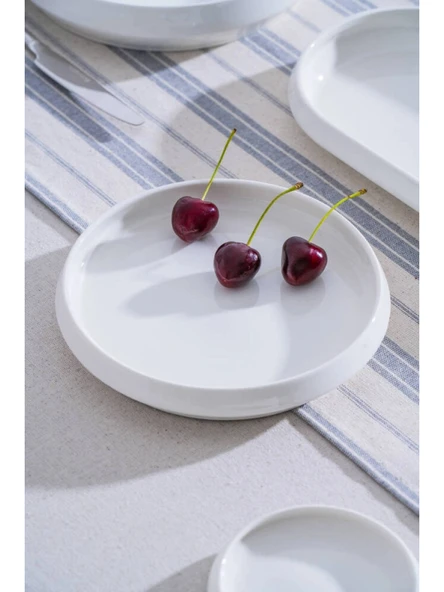 Acar Rumi Porselen Beyaz Yuvarlak Sunum Tabağı 18 cm ürün görseli 1