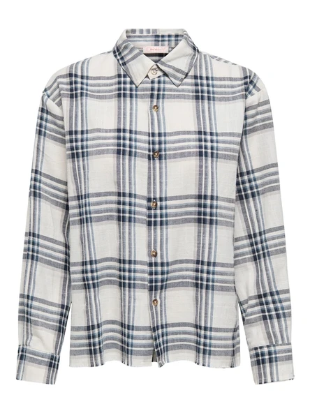 Only   ONLPOTSDAM ABBIE LS CHECK SHIRT MOCH WVN Kadın Beyaz  - 15357610 ürün görseli 1
