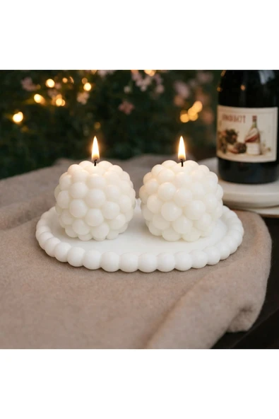 aymumi home El Yapımı Gece & Gündüz Bubble Mum Seti  Romantik Dekoratif Mumlar ürün görseli 1