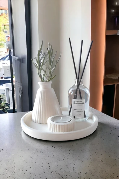 ALLEZA HOME Dekoratif Minyatür Konik Vazo 100 ML Fresh Oda kokusu Set (TEALİGHT MUM DAHİL DEĞİLDİR) ürün görseli 1