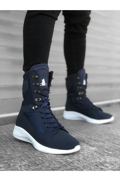 ET0600 Bağcıklı Lacivert Yüksek Taban Boksör Unisex Spor Postal Bot ürün görseli 1