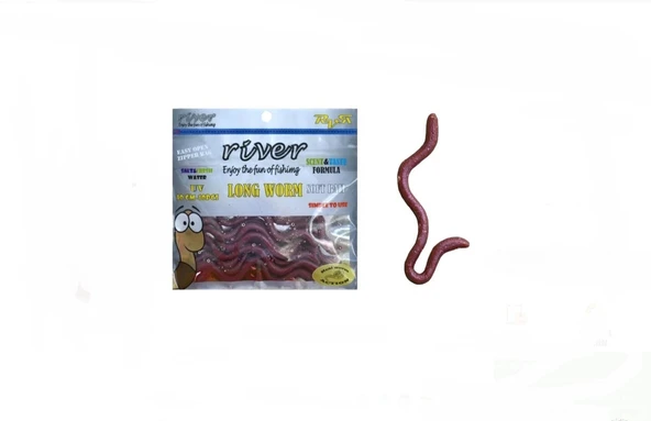 RİVER Long Worm 10cm Kokulu Silikon Solucan/10 Adet ürün görseli 1