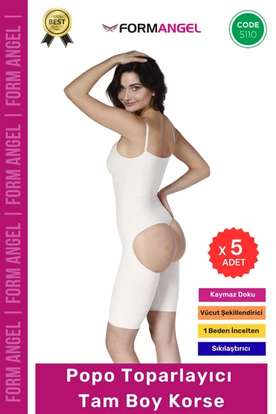 #Korse Dikişsiz Seamless Şekillendirici Kaymayan Doku Popo Toparlayıcı Tam Boy Korse - 5 Adet ürün görseli 1