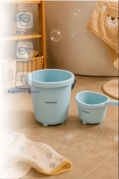 Babyjem Elegant Kova & Maşrapa Set Mavi ürün görseli 1