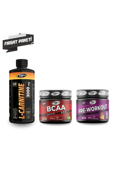 Conlast L-carnıtine 3000mg-bcaa 300 gr -pre-workout 300 gr ürün görseli 1