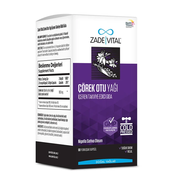 Zade Vital Çörek Otu Yağı Blister 60 Kapsül ürün görseli 1