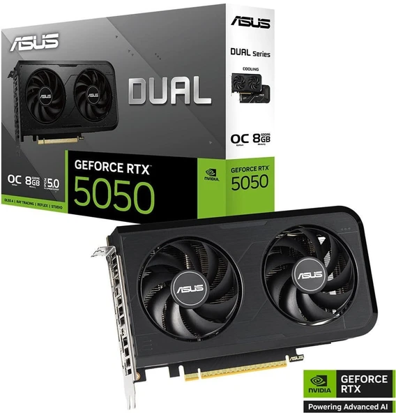 Asus RTX 5050 Dual OC Edition DUAL-RTX5050-O8G 128 Bit GDDR6 8 GB Ekran Kartı ürün görseli 1