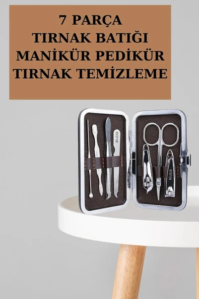 PTTAVM: HERŞEYTREND Manikür Pedikür Seti 7 Parça Tırnak Makası Kaş