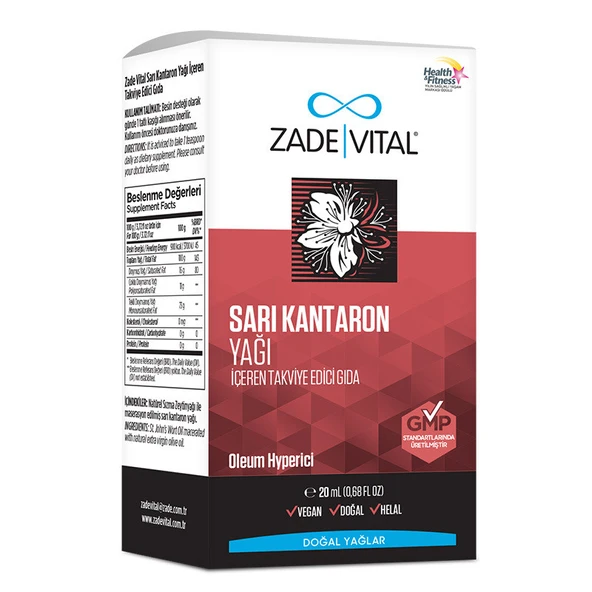 Zade Vital Sarı Kantaron Yağı İçeren Takviye Edici Gıda 20 ml ürün görseli 1