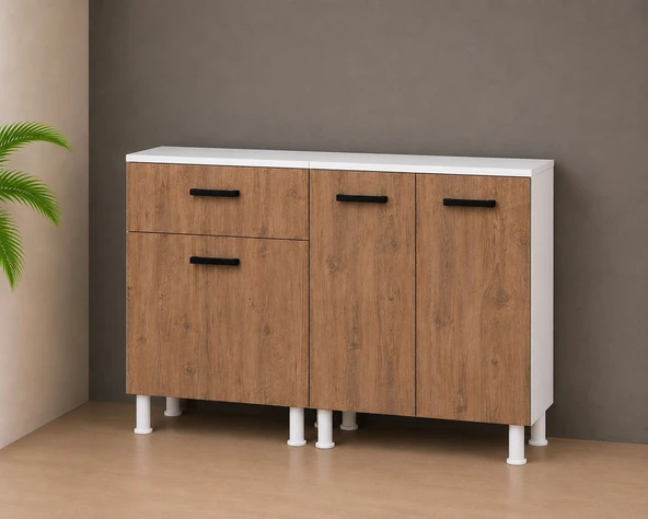 TEK ÇEKMECELİ 140 CM ÇOK AMAÇLI DOLAP ATLANTİK ÇAM ürün görseli 1