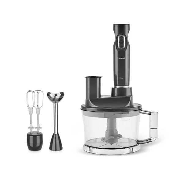Homend Functionall 2843H 5 Fonksiyonlu Mutfak Robotu 1700W - Antrasit ürün görseli 1