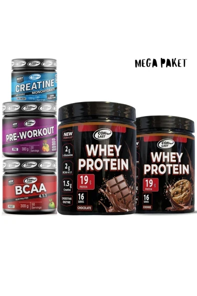Conlast 2'li WHEY ÇİKOLATALI KURABİYELİ/BCAA 300g/Creatine 120g ürün görseli 1