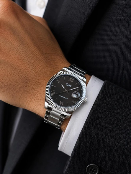Daniel Klein Damat Ve Takım Elbiseye Özel 2 Yıl Garantili Çelik Kordon Erkek Kol Saati VS.BLKT.0999 ürün görseli 1