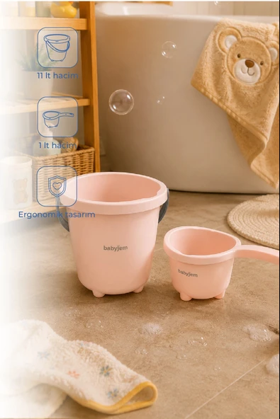 Babyjem Elegant Kova & Maşrapa Set Pembe ürün görseli 1