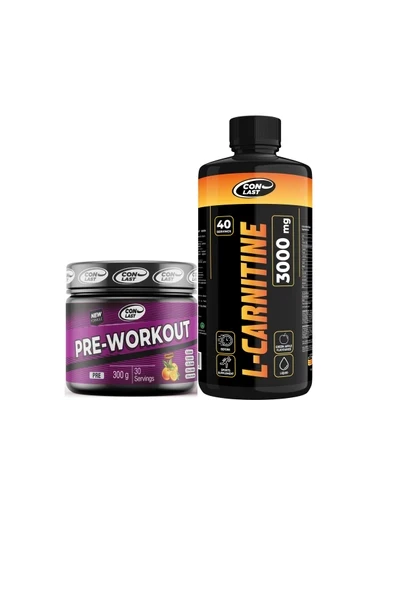 Conlast L-carnıtıne 3000mg Yeşil Elma/pre-workout 300g Orange ürün görseli 1