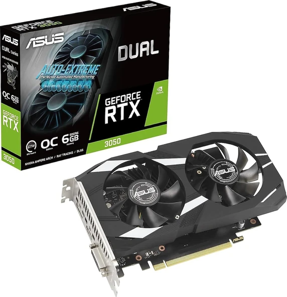 Asus RTX 3050 Dual OC Edition DUAL-RTX3050-O6G 96 Bit GDDR6 6 GB Ekran Kartı ürün görseli 1