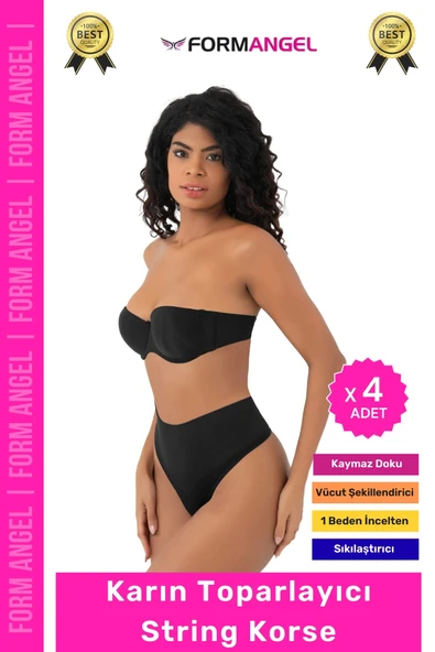 #Korse İz Yapmaz Kaymayan Seamless Alt Karın Göbek Toparlayıcı String Külot Kadın Korse - 4 Adet ürün görseli 1