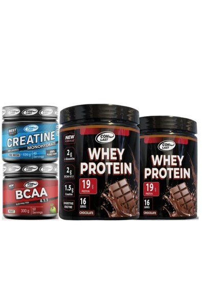 Conlast 2'li WHEY PROTEİN ÇİKOLATALI 400g/BCAA 300g/CREATİNE 120g ürün görseli 1