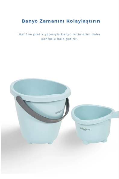 Babyjem Elegant Kova & Maşrapa Set Turkuaz - Resim 5