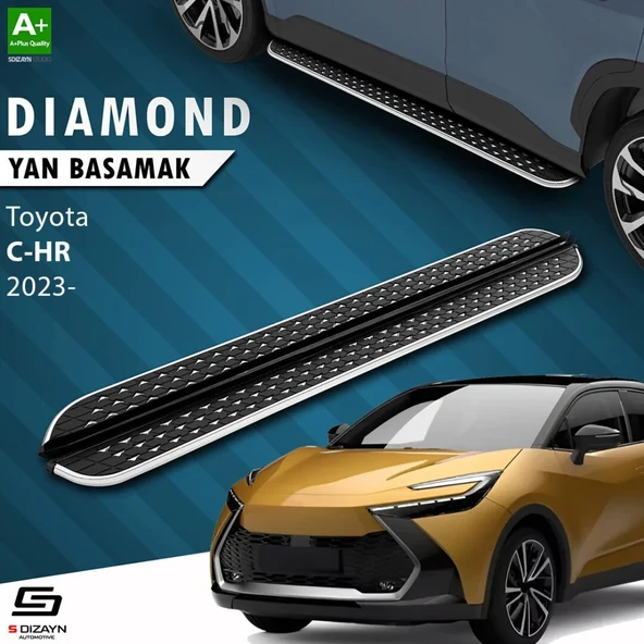 S-Dizayn Toyota C-HR 2 Diamond Krom Yan Basamak 173 Cm 2023 Üzeri A+ Kalite ürün görseli 1