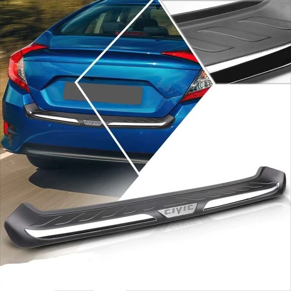 Honda Civic Uyumlu 2016 Sonrası Arka Tampon Eşik Koruma ABS Parça ürün görseli 1