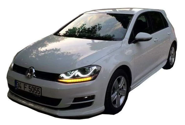 Volkswagen Golf Uyumlu 7 (2012-2019) Aerodinamik Yan Marşpiyel Seti (Plastik) Kırmızı Boyalı ürün görseli 1