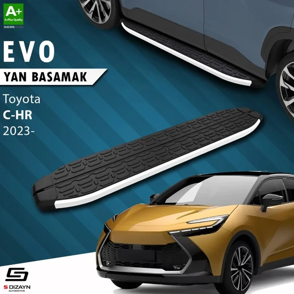 S-Dizayn Toyota C-HR 2 Evo Aluminyum Yan Basamak 173 Cm 2023 Üzeri A+ Kalite ürün görseli 1